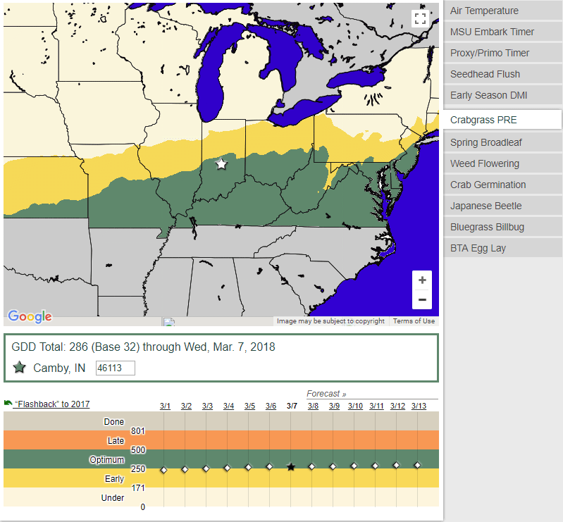 Soil Temps for CrabGrass pre-emergent