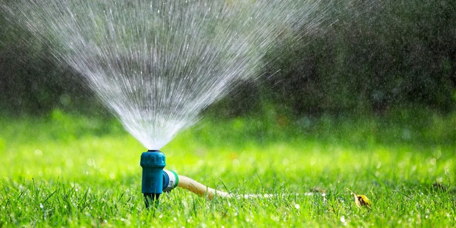 sprinkler on a lawn