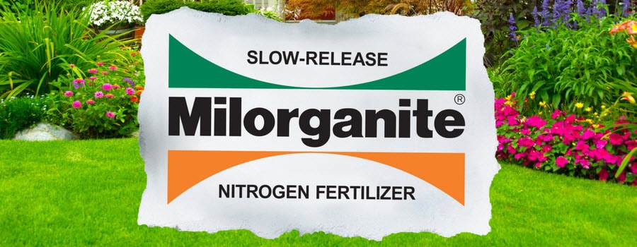 Milorganite slow release nitrogen fertilizer logo